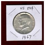 USA 1967 SILVER KENNEDY HALF DOLLAR