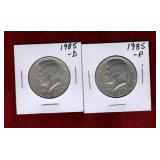 USA 1985-D & 1985-P KENNEDY HALF DOLLARS