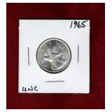 CANADA 1965 SILVER QUARTER UNC