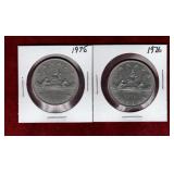 CANADA 1975 & 1976 NICKEL DOLLARS