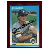 JIM GANTNER 87 FLEER AUTOGRAPHED CARD