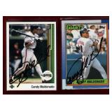 CANDY MALDONADO 2 HAND AUTOGRAPHED CARDS