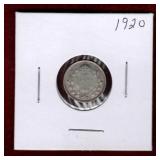 CANADA 1920 SILVER 5 CENT COIN