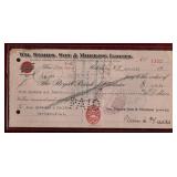 MERCHANT 1919 CHEQUE WITH EMBOSSED REVENUE