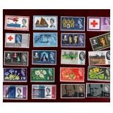 GREAT BRITAIN 20 MINT QEII COMMEMORATIVE STAMPS