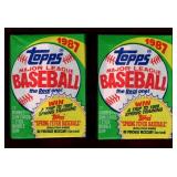 1987 TOPPS BASEBALL 2 UNOPENED PACKS