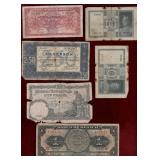 WORLD 6 BANKNOTES VERY WELL CIRCULATED