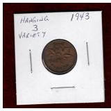 CANADA 1943 HANGING 3 VARIETY PENNY