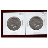 USA 1976 & 1976-D KENNEDY HALF DOLLARS