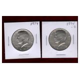 USA 1974 & 1974-D KENNEDY HALF DOLLARS