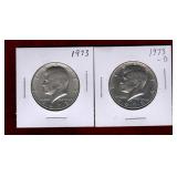 USA 1973 & 1973-D KENNEDY HALF DOLLARS