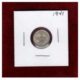 NEWFOUNDLAND 1941 5 CENT SILVER COIN