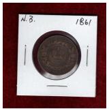 NEW BRUNSWICK 1861 ONE CENT COIN