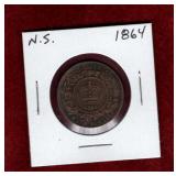 NOVA SCOTIA 1864 ONE CENT COIN