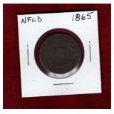 NEWFOUNDLAND 1865 ONE CENT COIN