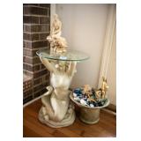 Rare Mermaid Table with Glass Top, Mermaid Lot