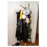 Coat Tree with Jackets/Umbrellas and Walking Cane