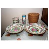 Vintage ACF Hong Kong Plates, Rose Porcelain