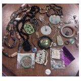 Vintage Jade, Agate and Misc Jewelry Lot