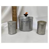Vintage Aluminum Grease Canister and Shakers