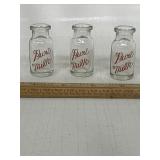 Vintage DOll House Pure Milk Bottles