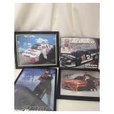 Framed racing pictures