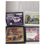 Framed racing pictures