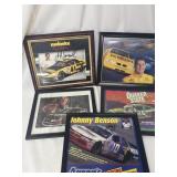 Framed racing pictures
