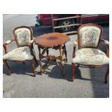needlepoint armchair With Table