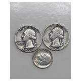 Lot Of Coins 1952s,1958D Quarter 1963  Dime