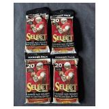 4-Panini Select Hanger packs of Football Cards