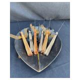 Leaf tray with decor