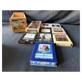 12- 8 track cassettes in wood crate