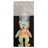 TY Beanie Baby 1997 Peace Bear in case