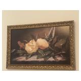 Magnolia print and frame 33.5x23t