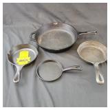 Cast Iron Skillets, 10" Lodge, 6.5" Lodge,