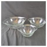 3 Pyrex Glass Mixing Bowls