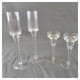 2 sets Glass Candle Holders