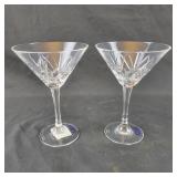 2 Crystal Marquis by Waterford Martini Glasses