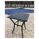 Black metal patio table 28x28x36 tall