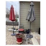 Outside patio  umbrellas and contents