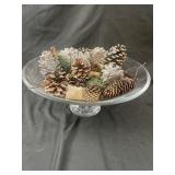 Fruit bowl with holiday decor heavy