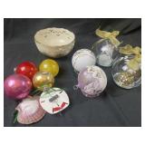 Golden trim Lenox and Christmas balls