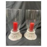 Holiday candle holders with globes