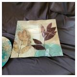 Decorative Glass Plates and Artificial Plant