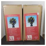 2- 32" Pre-lit Decorative Urn