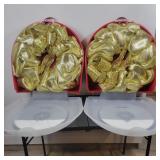 2 Ribbon Wreaths in Wreath Storage Tote