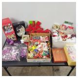 Tote of Christmas Ornanments and Decor