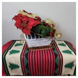 Christmas Sleigh w/ Holly Throw Blanket