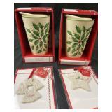 New Lenox travel mugs and charms